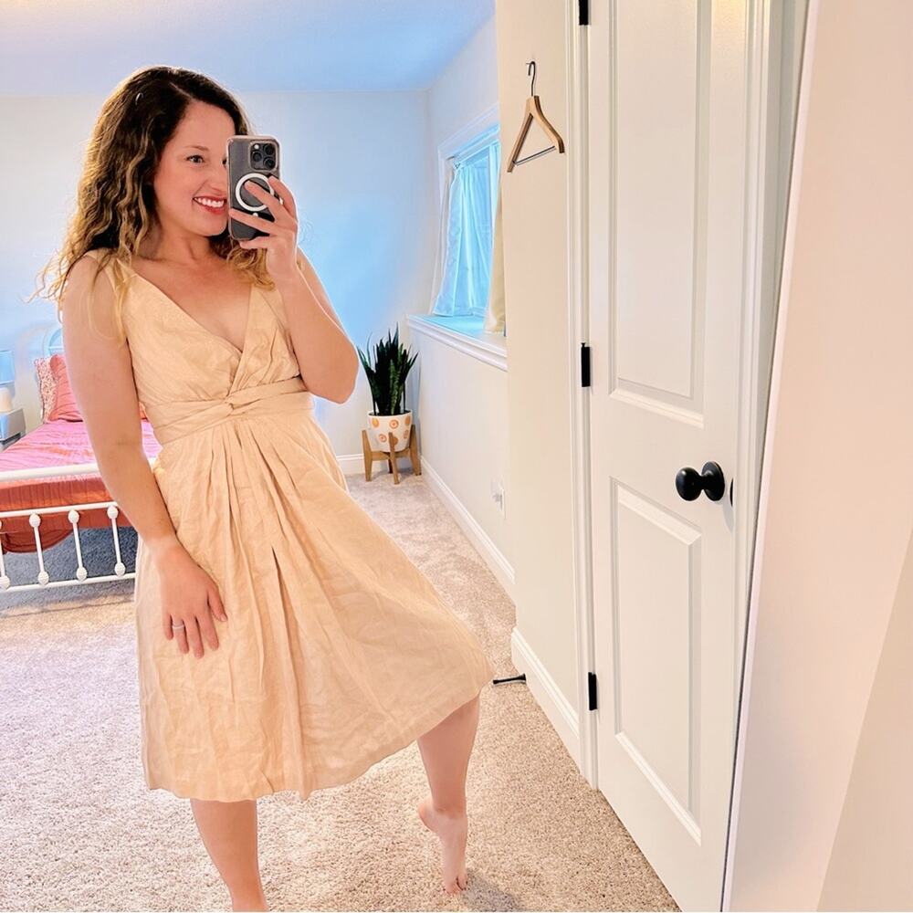 NWT J. Crew Pink Metallic Linen Formal Mini Dress 6